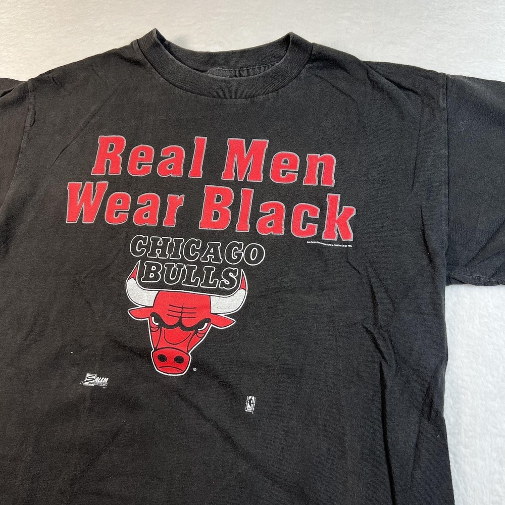 Vintage Chicago Bulls Shirt Mens Large Black NBA Basketball Salem Sportswear 90s